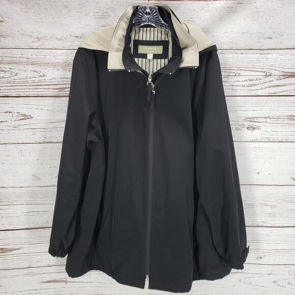 Liz Claiborne Lizwear Women's Black Beige Double Zip Jacket Size XXL - Picture 1 of 11